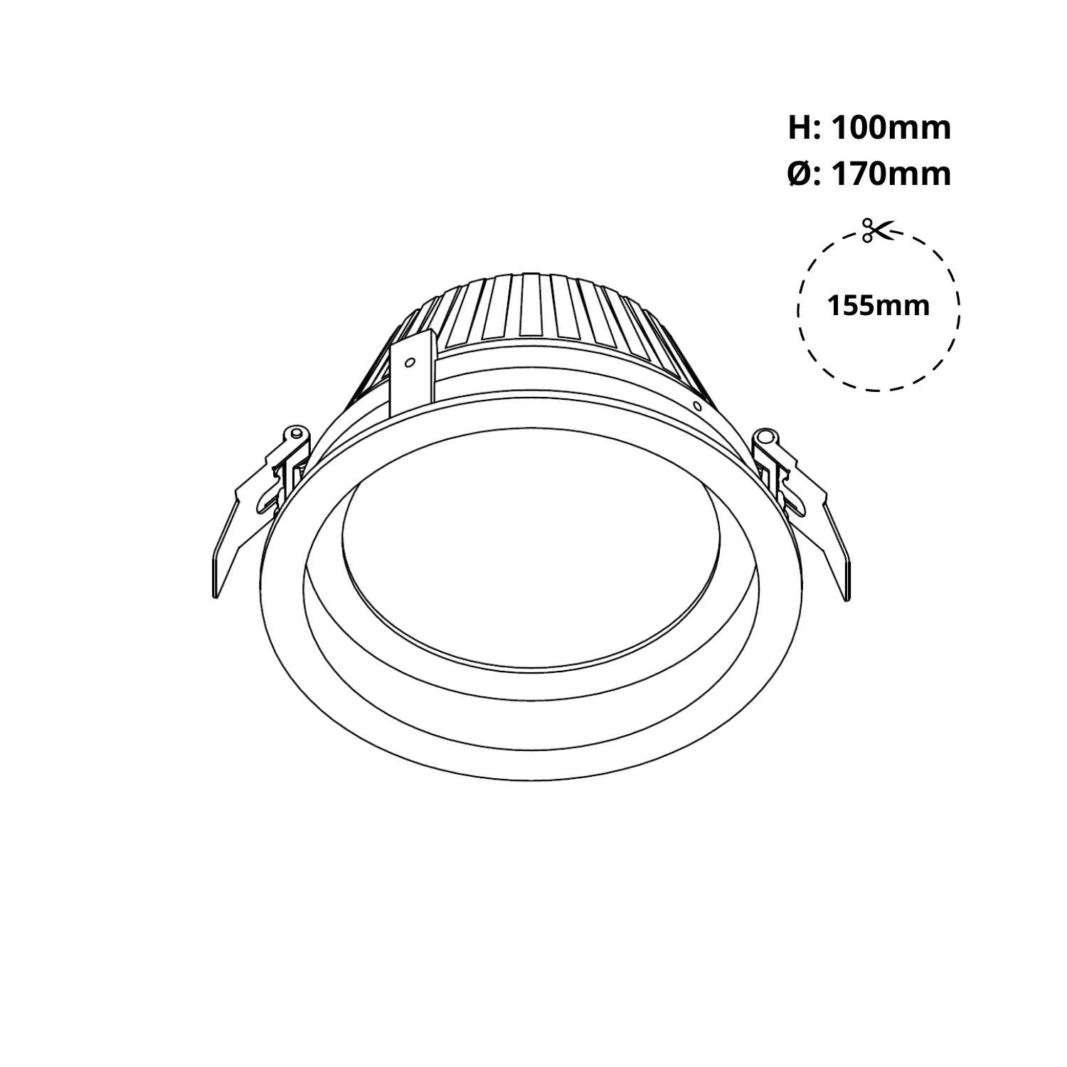 EDL 6 INCH REFLECTOR LINEDRAWING